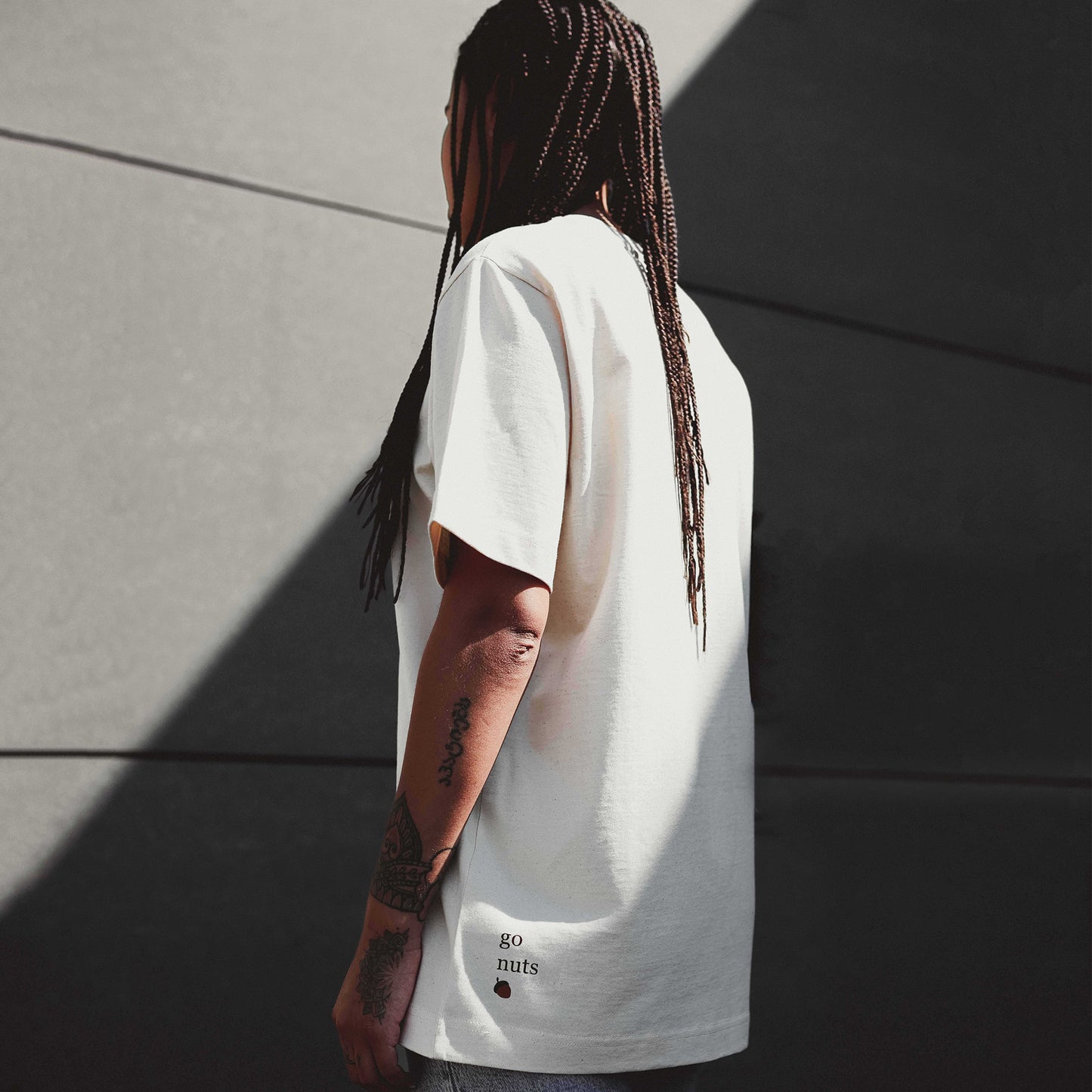 OVERSIZED SAND T-SHIRT ‘GO NUTS'