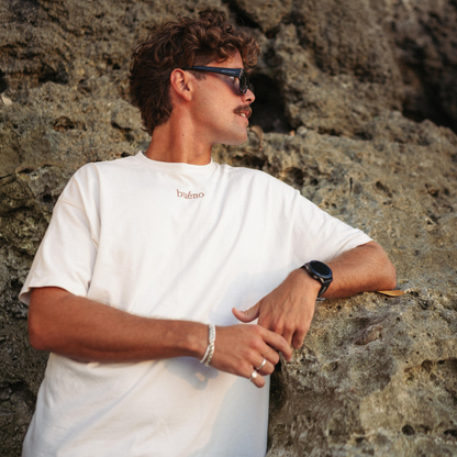 OVERSIZED OFF-WHITE T-SHIRT ‘RIDE THE WAVE'
